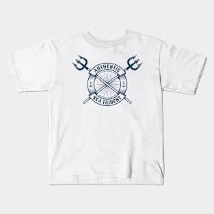 Vintage hipster navy tattoo print with tridents and anchors Kids T-Shirt